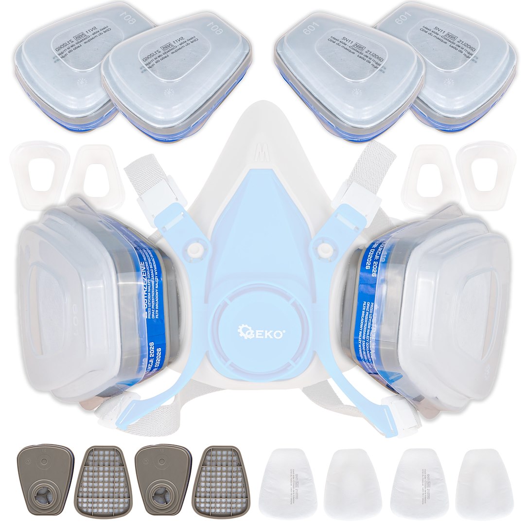 Sada filtrů do půlmasky lakerní G90013 / G90012 – Geko – pro prach a paru laku — Kompletní sada