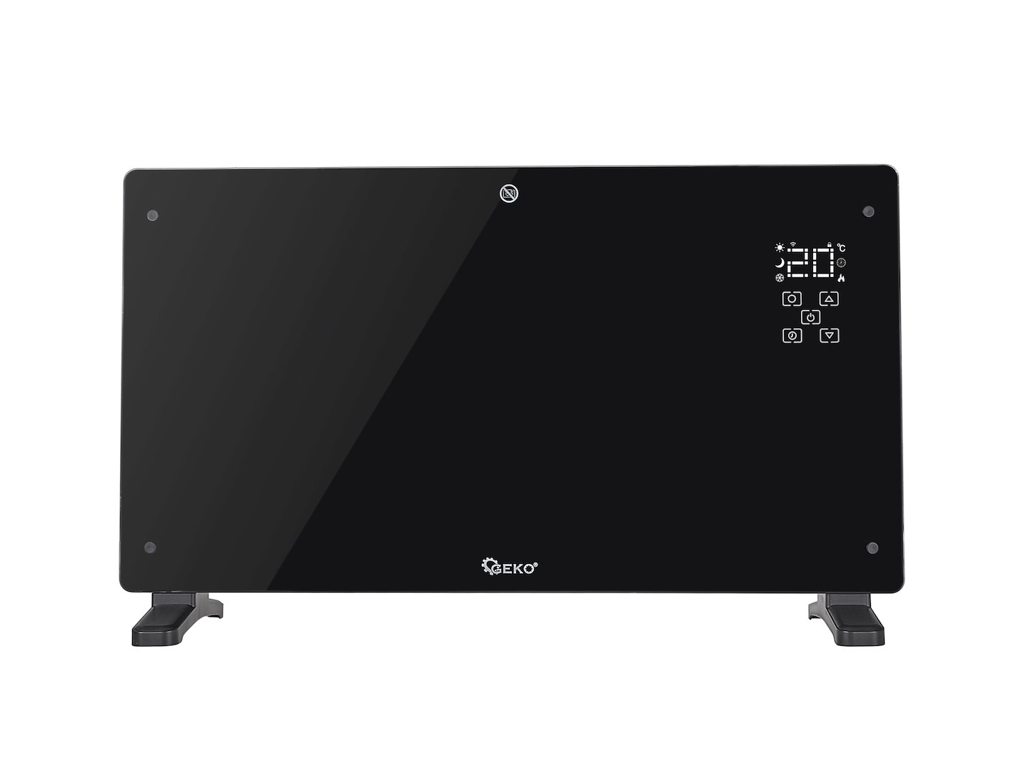 Konvektory skleněné černé s LCD displejem, ovladačem a Wi-Fi – 2500 W – Geko – EAN: 5901477191657 –: 24 měsíců — LCD ovládání