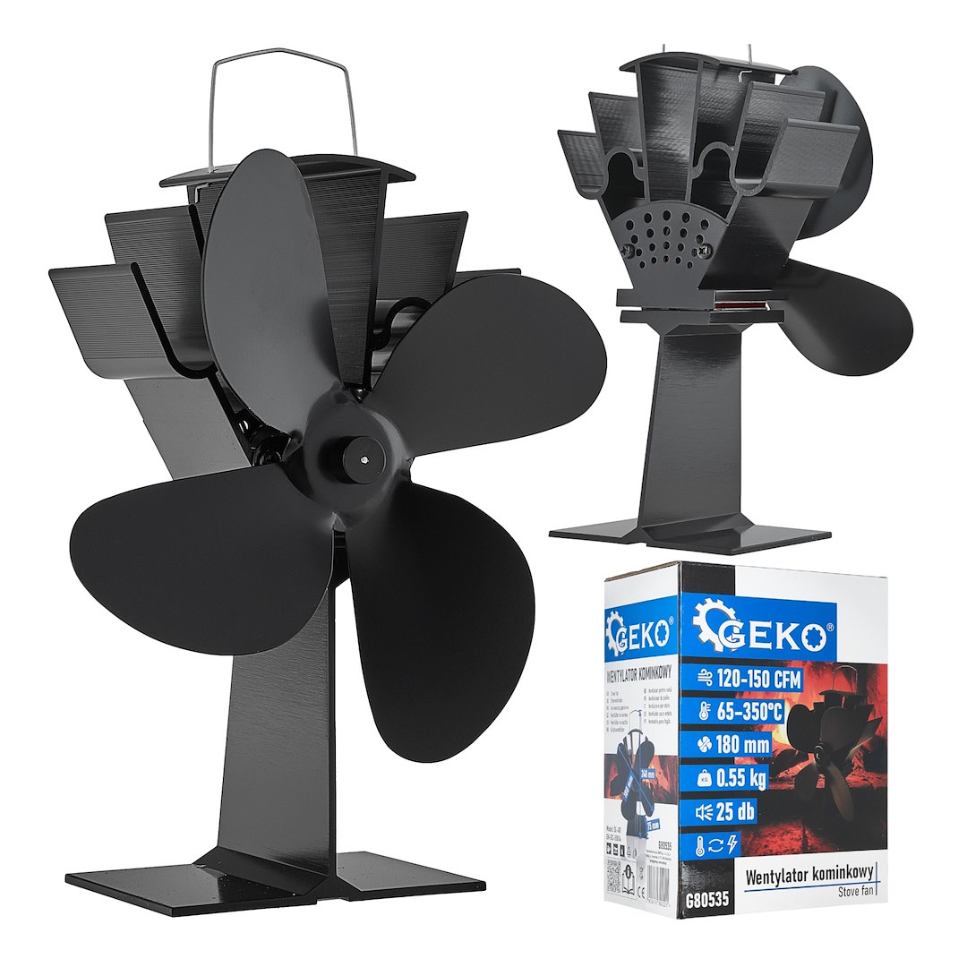 Termoventilátor pro kominu Geko Wentylator kominkowy termoelektryczny – sada 1 ks — Komínkový ventilátor