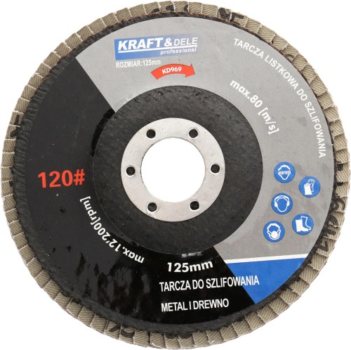 Listová třídačka KRAFT&DELE KD966 průměr 125 mm síťování P60 — Celkový pohled