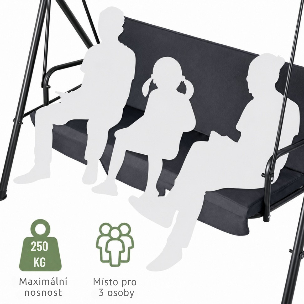 Detail pohodlné matrace zahradní houpačky
