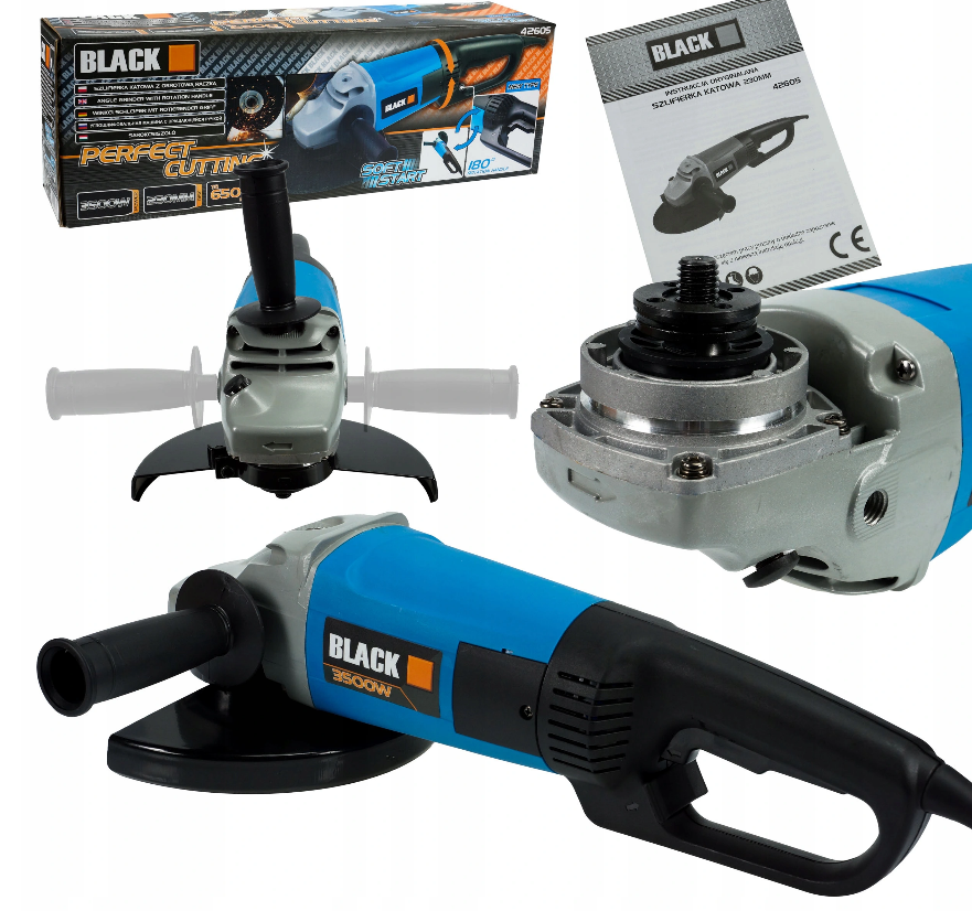 Úhlová bruska Black 230 mm 2000 W — Úhlová bruska