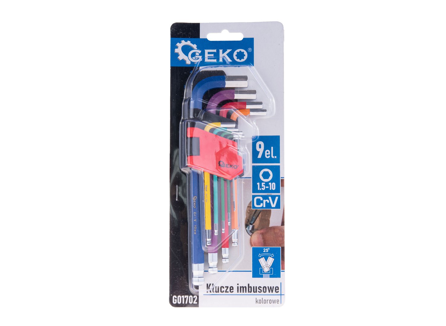 Imbusové klíče Geko 1,5–10 mm, 9 ks, CrV, PM-AX-3600 — Detail koncovky