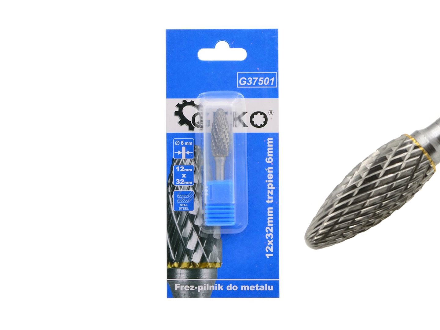 Fréz-pilník do kovu Geko 12x32 mm, tržní 6 mm — Celkový pohled