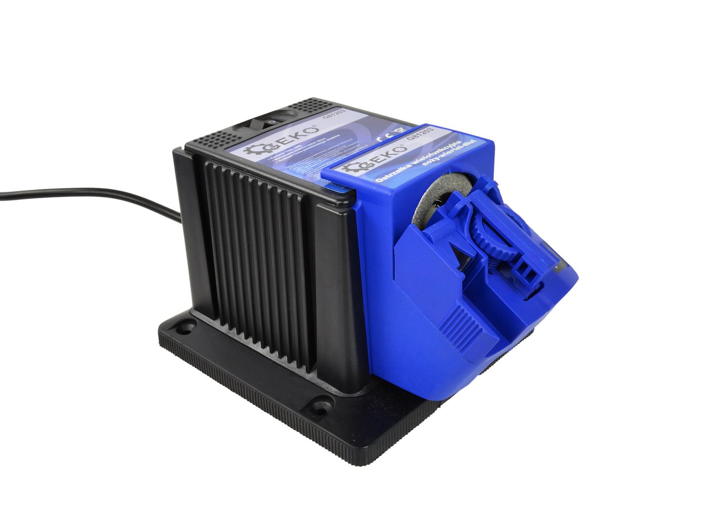 Multifunkční elektrická ostřička nožů, vrtáků a sekáčů Geko G81203 – 65 W, diamantový kotouč 2