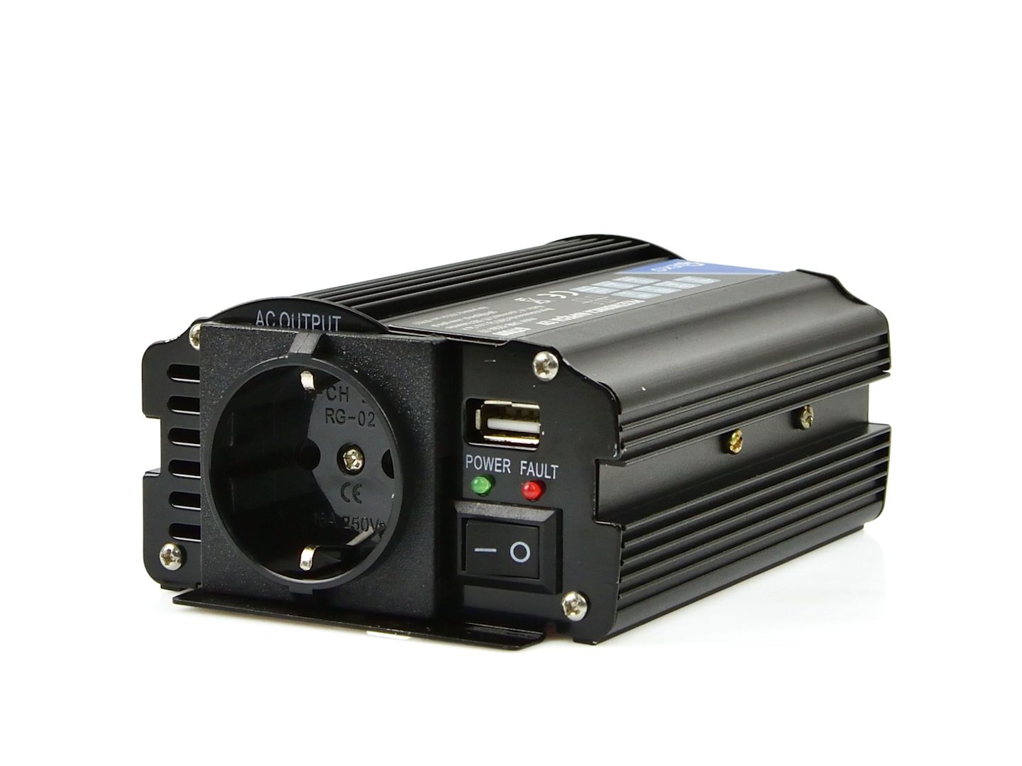 Napěťový měnič Geko 24 V/230 V 250/500 W — Detail