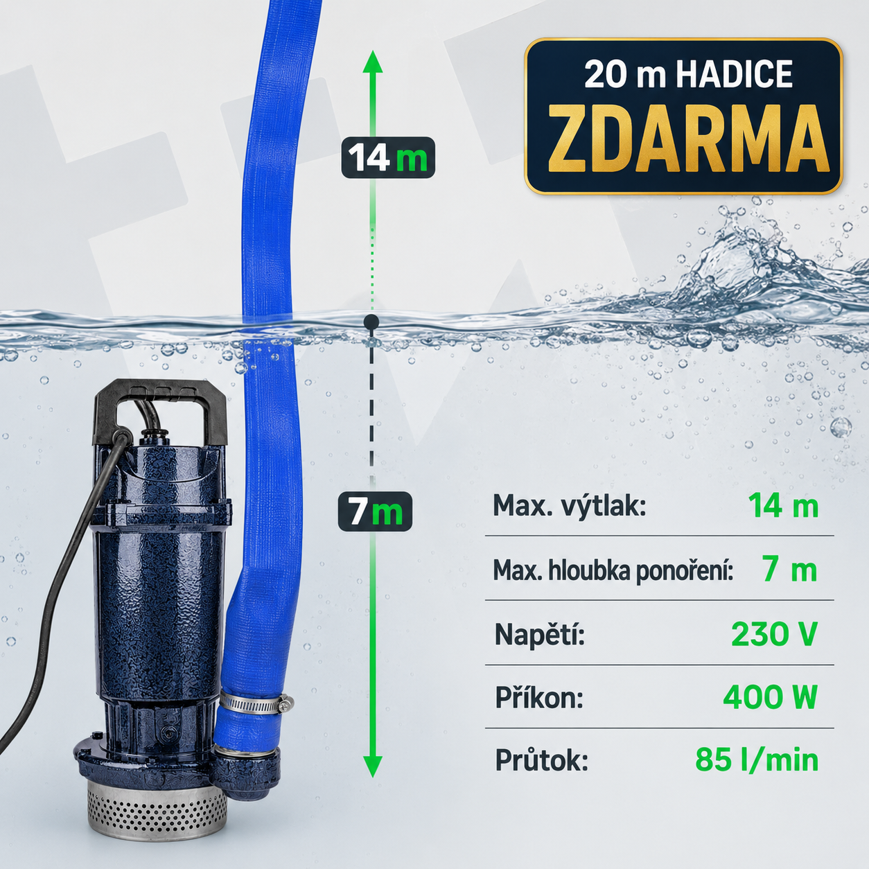Ponorné kalové čerpadlo ONDRAGON — odvodnění sklepa
