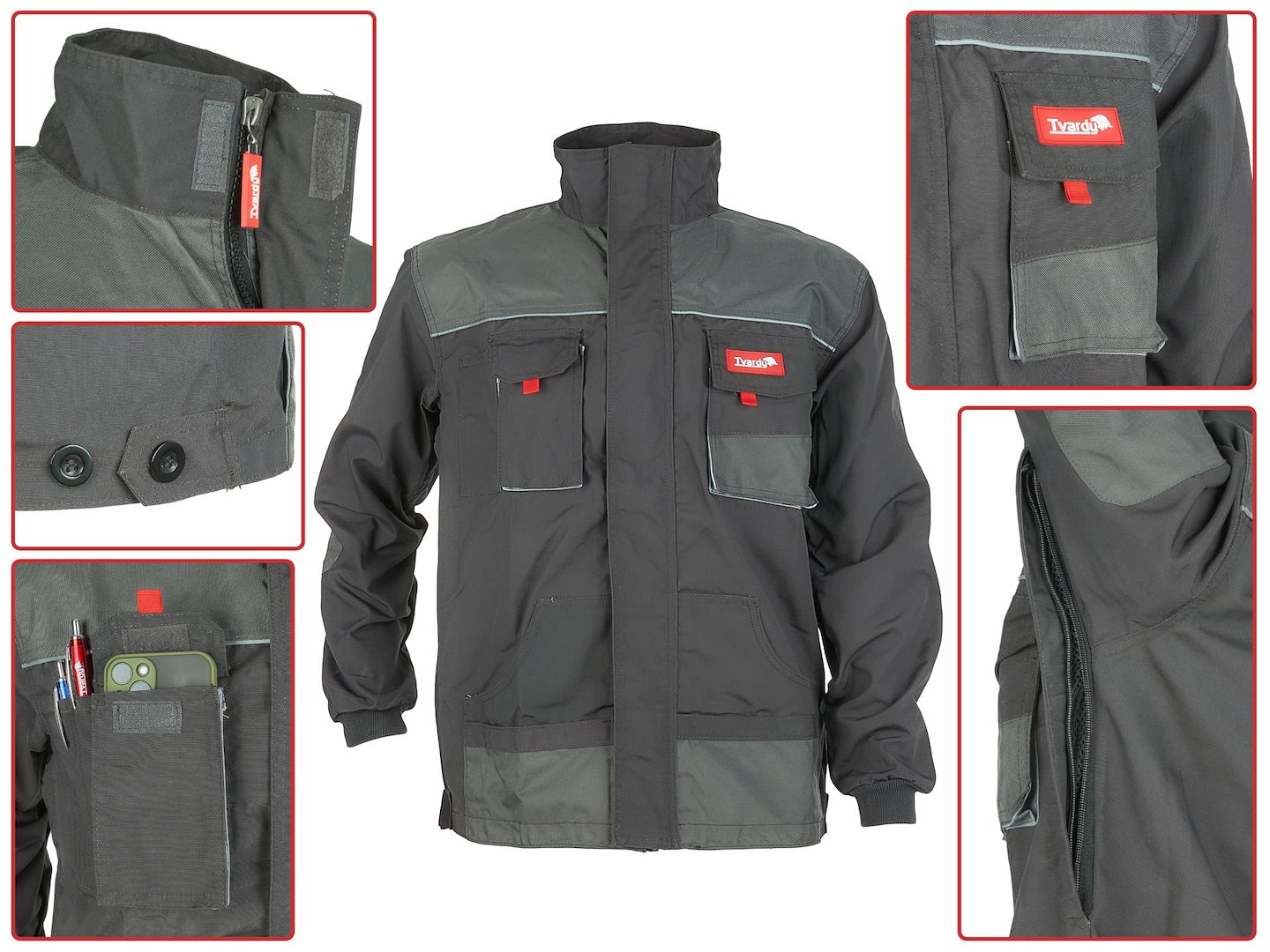 Pracovní mikina Geko TVARDY S 267 g/m2 — Detail konstrukce