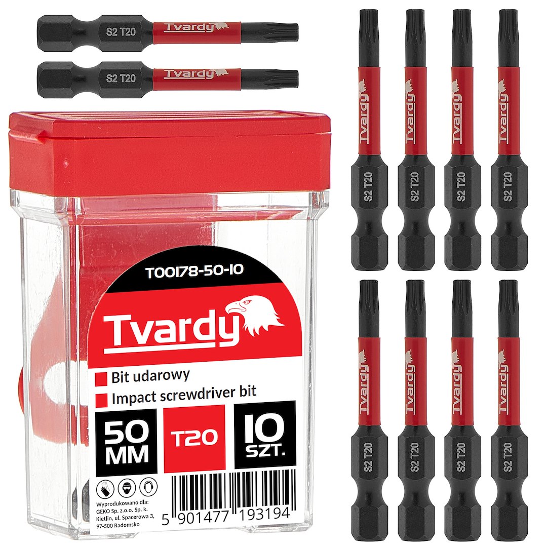 Rázový bit T20 50 mm S2 – krabička 10 kusů | Geko 1