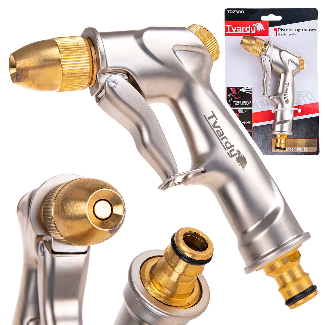 Zahradní pistole Geko BRASS-LINE regulovatelná 6 bar 1/2