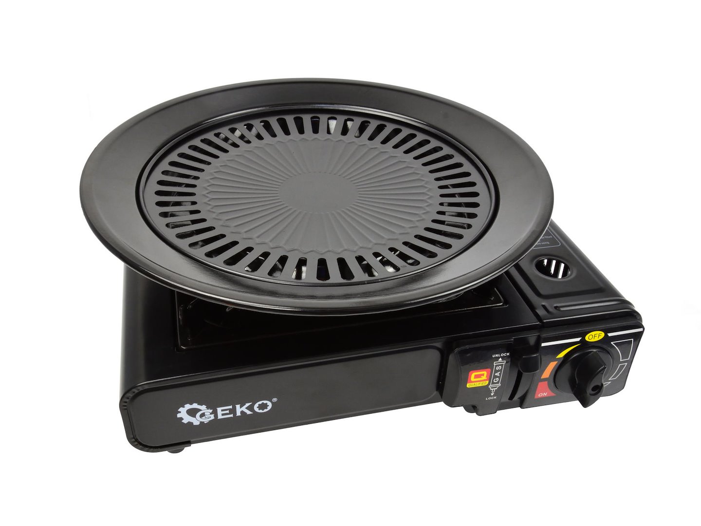 Turistický plynový vařič + gril Geko – 2v1 pro kempování a outdoor 6