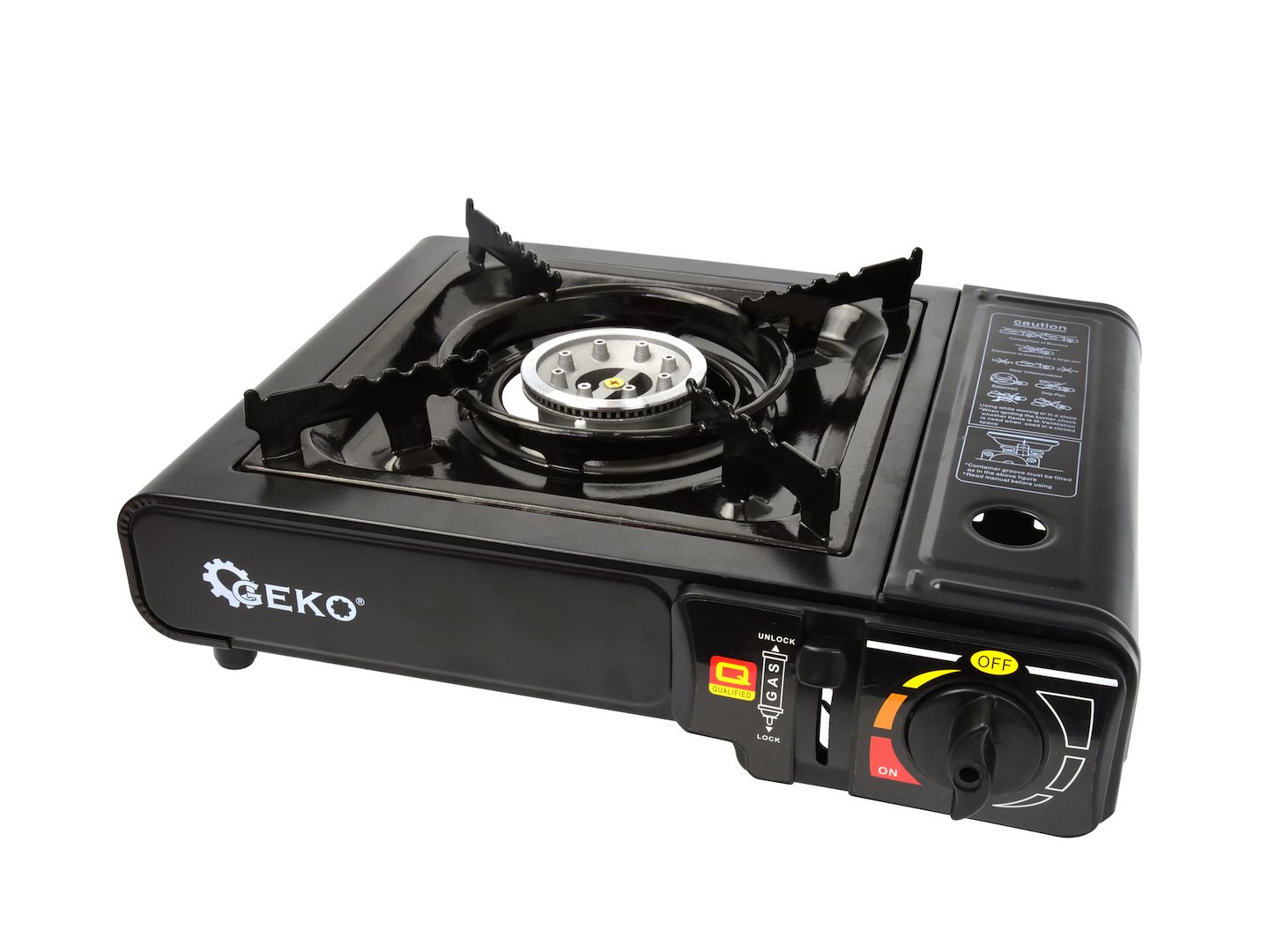 Turistický plynový vařič + gril Geko – 2v1 pro kempování a outdoor 8