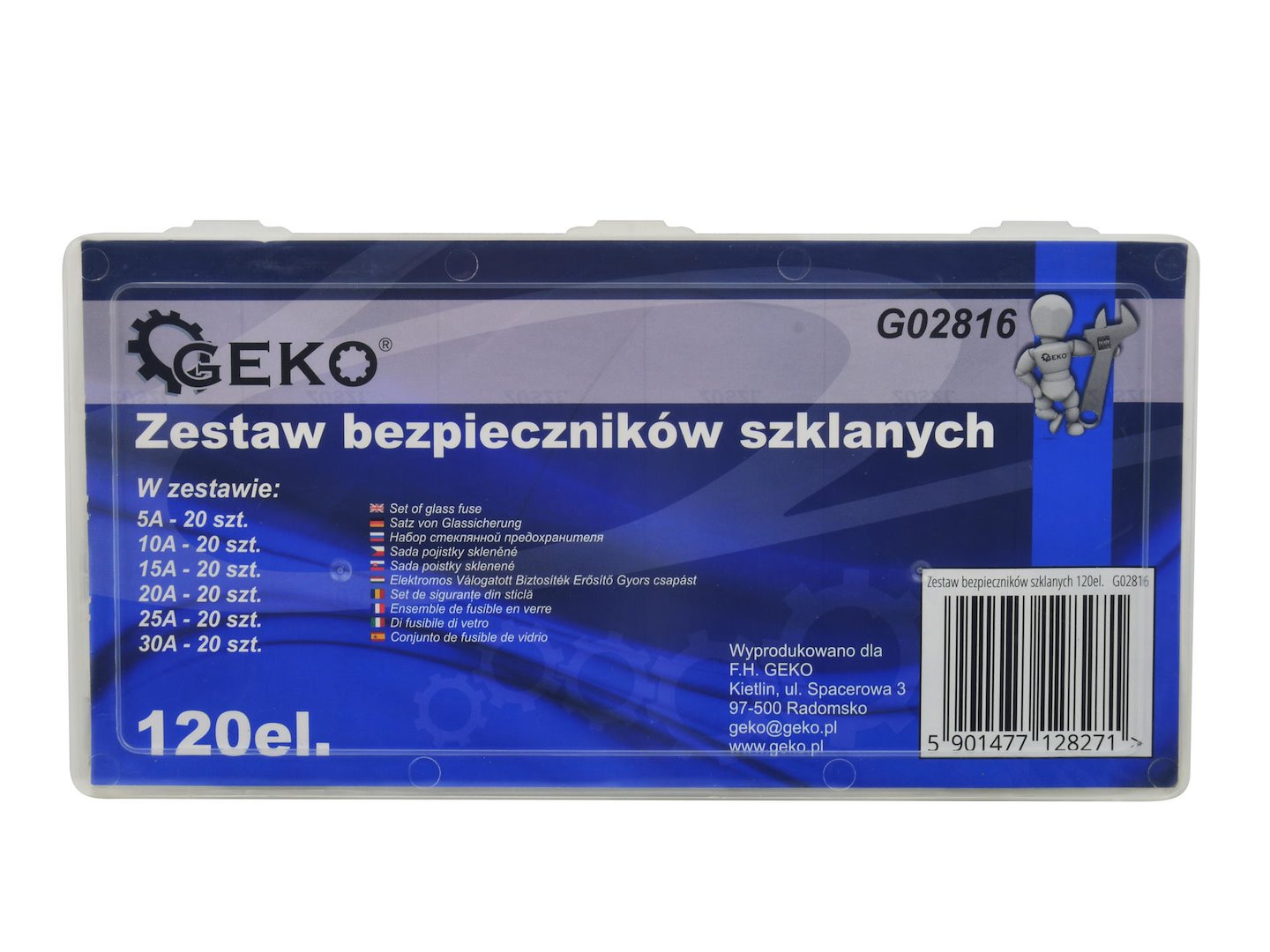 Sada skleněných pojistek 120 ks — V provozu