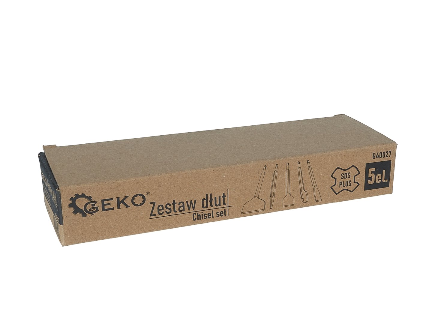 Sada 5 sekáčů SDS PLUS Geko, pro práci s betonem a kovem — V provozu