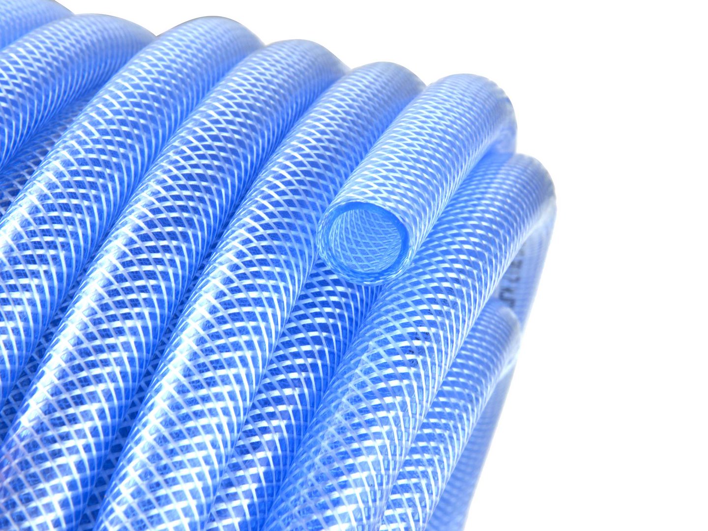 Hadice sběrná Geko 19x3 mm modrá 1 m/50 m — V provozu