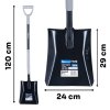 Úhlová lopata GEKO HARD-LINE 120 cm — ocel HRC 40–48, hlava 24×29 cm
