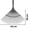 Hrabě zahradní vějířové kovové HARD-LINE 150 cm, 22 zubů GEKO