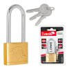 Mosazný visací zámek s dlouhým třmenem zesílený 40 mm BRASS-SERIES GEKO