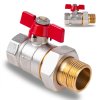 Kulový kohout 3/4" DN20 s ucpávkou a šroubením – motýlek GEKO