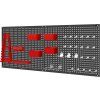 Dílenský nástěnný panel na nářadí Kraft&Dele KD11897 – kovová perforovaná deska 112 × 45 cm se sadou 32 organizérů