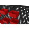 Dílenský nástěnný panel na nářadí Kraft&Dele KD11897 – kovová perforovaná deska 112 × 45 cm se sadou 32 organizérů