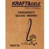 Dílenský vysavač pro mokré a suché vysávání 20 l Kraft&Dele KD5178