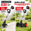 ONDRAGON Akumulátorová sekačka 2v1 XXL 36 V – sada se 2 bateriemi, podvozkem a příslušenstvím