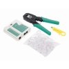 Kraft&Dele KD10882 – Sada nástrojů pro sítě LAN (tester, krimpovací kleště, odizolovač, 100× RJ45)