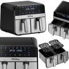 117552 1 bezolovnata friteza airfryer 9 l 2500 w s dvojitymi komorami a lcd displejem