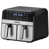 Kraft&Dele KD4180 – Bezolovnatá fritéza Airfryer 9 l 2500 W s dvojitými komorami a LCD displejem