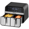 Kraft&Dele KD4180 – Bezolovnatá fritéza Airfryer 9 l 2500 W s dvojitými komorami a LCD displejem
