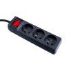 66351 4 prodluzovaci kabel cerna napajeci lista 3 zasuvky 3 m 40
