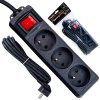 66351 prodluzovaci kabel cerna napajeci lista 3 zasuvky 3 m 40