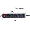 66360 7 prodluzovaci kabel cerna napajeci lista s 5 zasuvkami 3 m 40