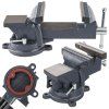 Otočný zámečnický svěrák 125 mm s kovadlinou POWERMAT PM-IS-125T – 360° otočná základna