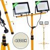 128986 led reflektor 2x100w geko s teleskopickym stativem neutralni bila 4500k pro profesionalni osvetleni